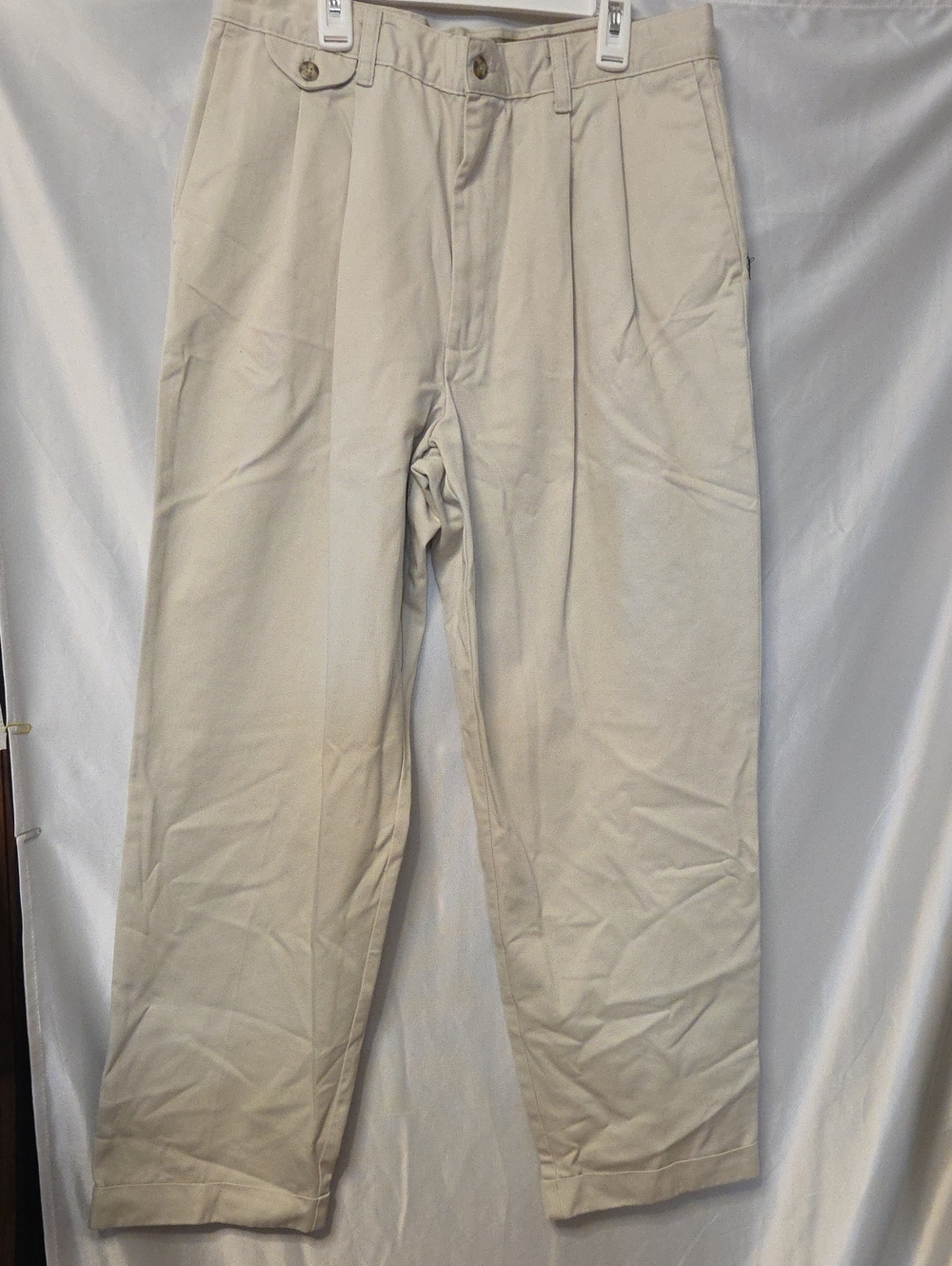 Dockers Men’s Khaki Straight-Leg Pleated Chinos 34x29 [1628].